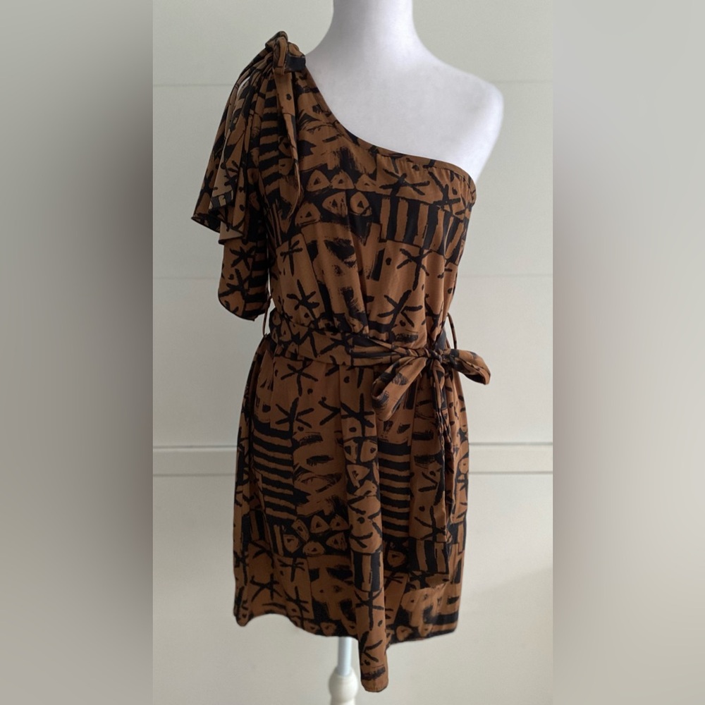Needle & Thread Brown One Shoulder Dress
